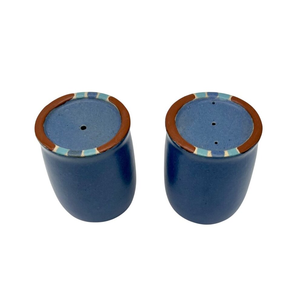 Vintage Dansk Mesa Sky Blue Ceramic Salt & Pepper Shaker Set Southwest - Picture 4 of 5